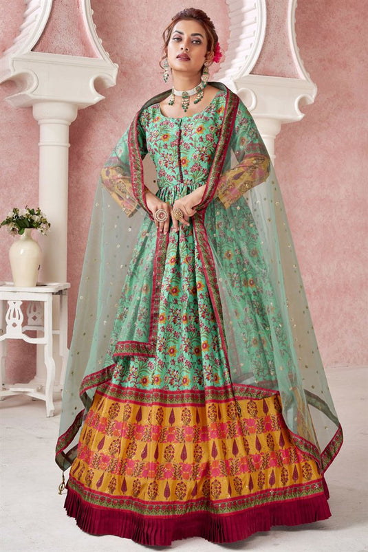 Embroidered Art Silk - Anarkali Salwar Kameez - Indian Dress - C911C |  Fabricoz USA